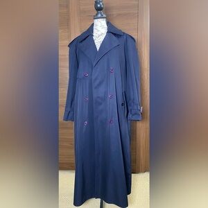 Vintage Navy Double Breasted Trench Coat (Missing Belt)- Four Seasons of London